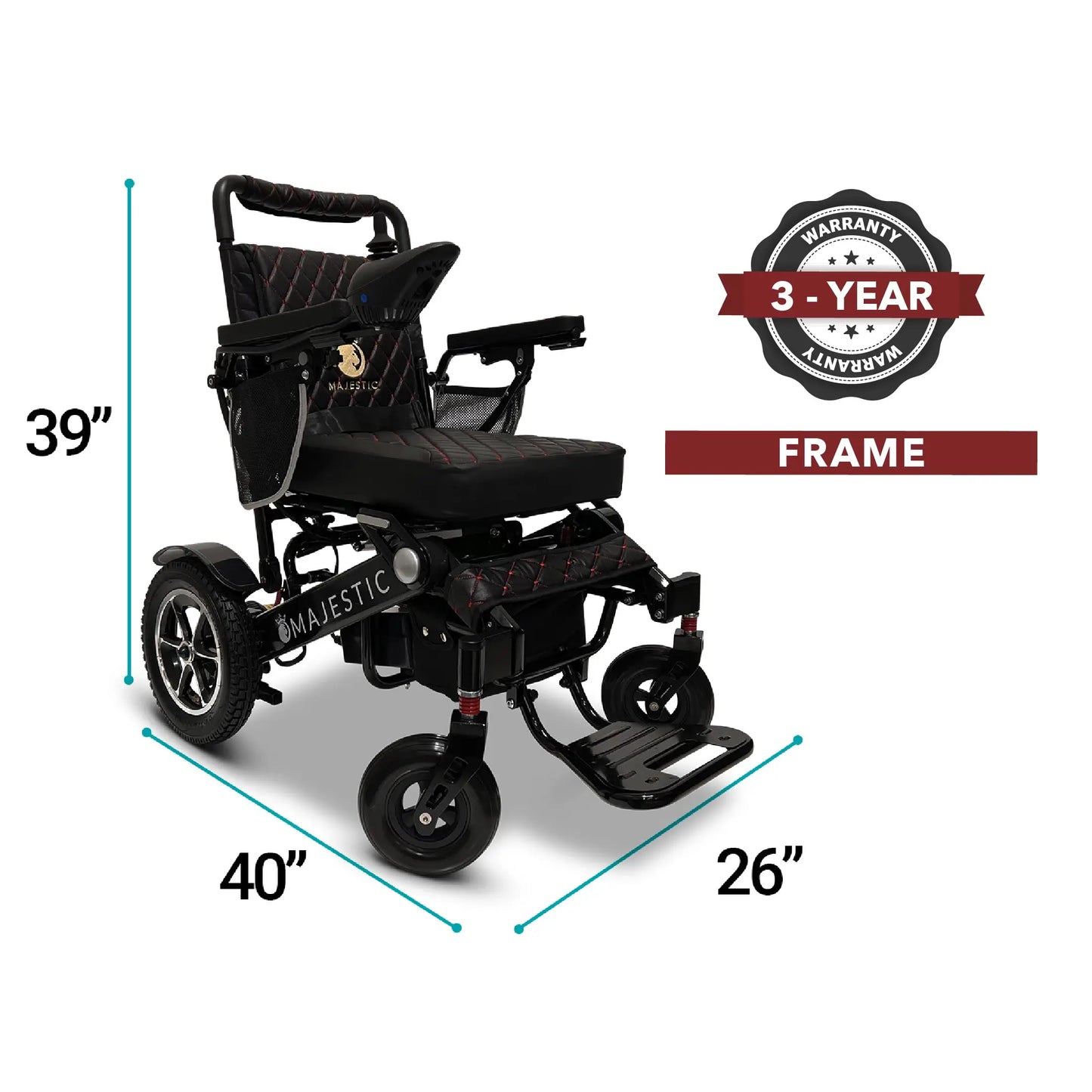 ComfyGo Majestic IQ-7000 Electric Wheelchair with Remote Control and Optional Auto-Fold