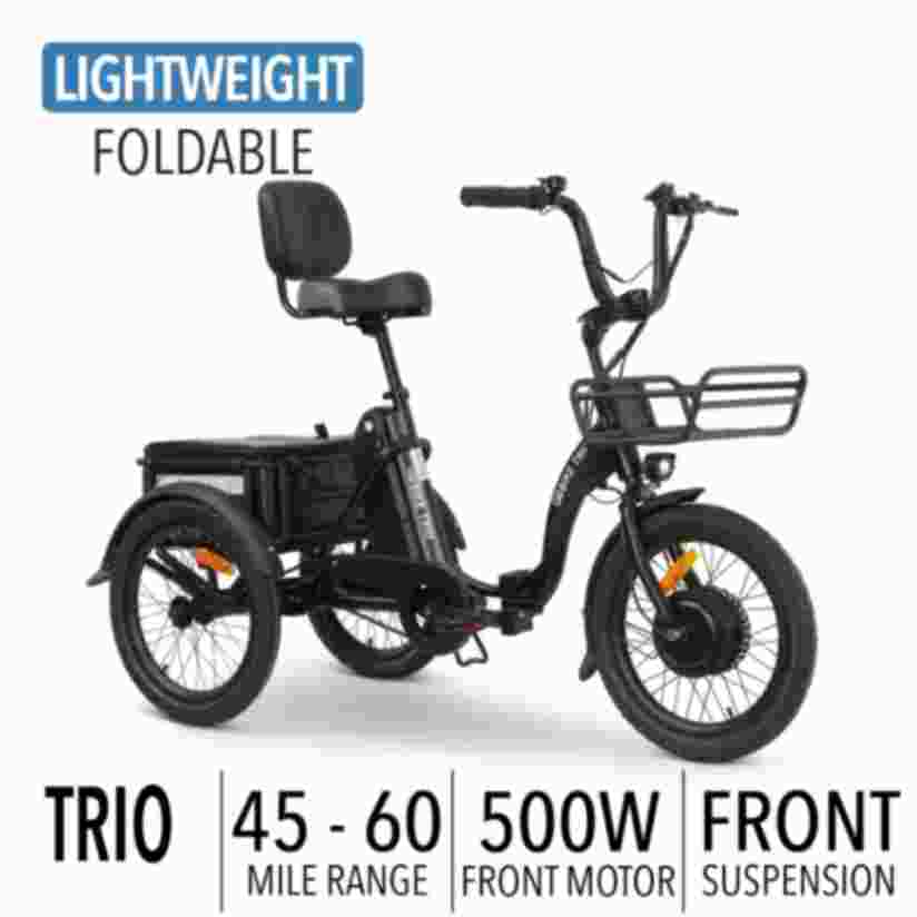 GoBike TRIO Crossover Lightweight Foldable Electric Tricycle